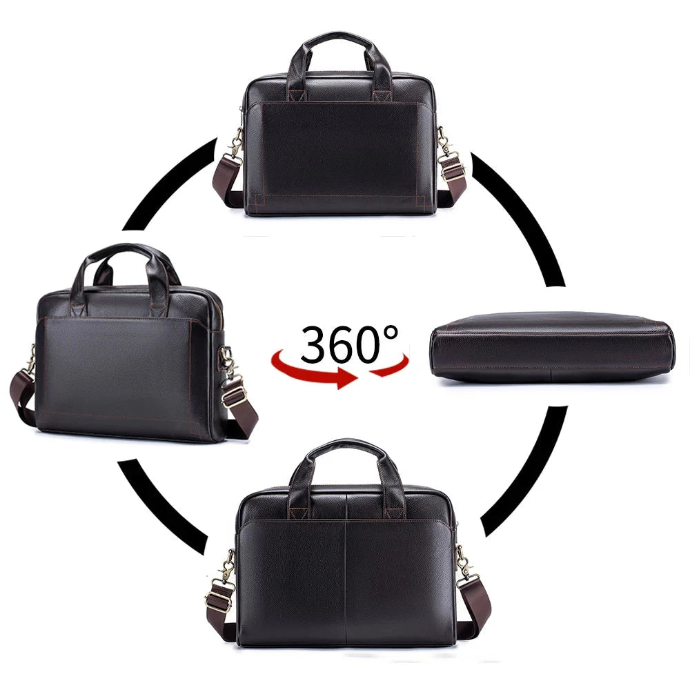 Sacoche ordinateur en cuir - Quentin