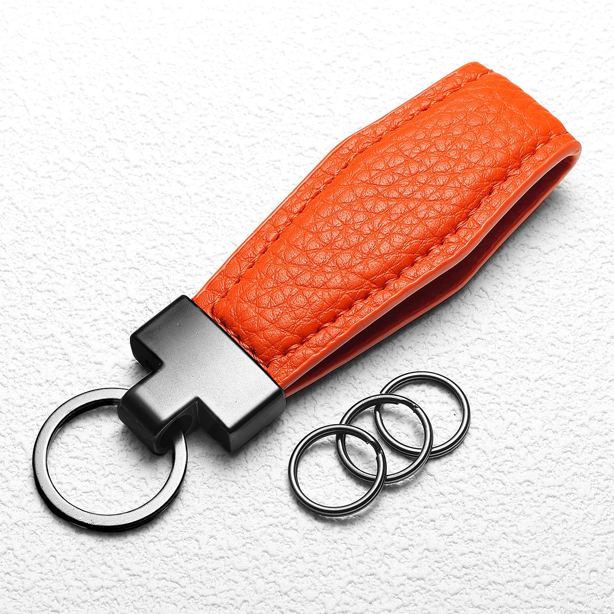 Porte Clé Homme Finition Simili Cuir