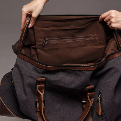 Sac de voyage en toile vintage, bandoulière - Basile