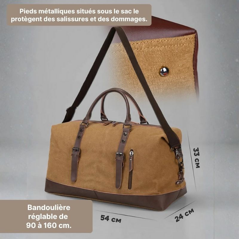 Sac de Voyage Weekend Vintage en Toile - John