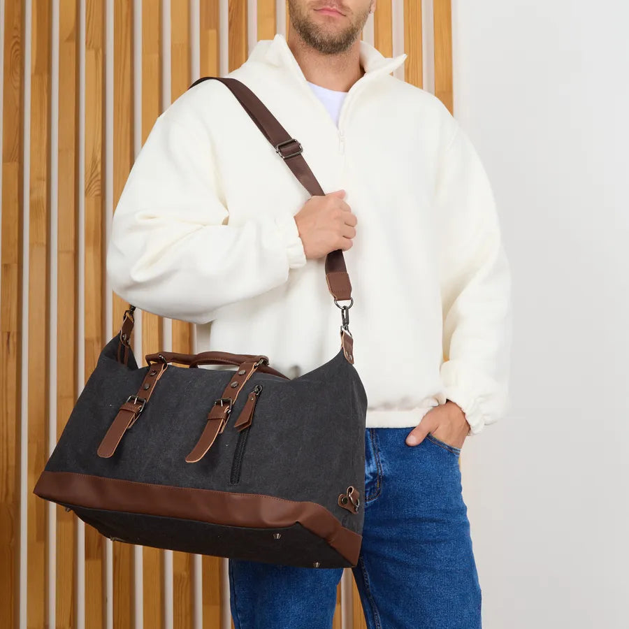 Sac de Voyage Weekend Vintage en Toile - John