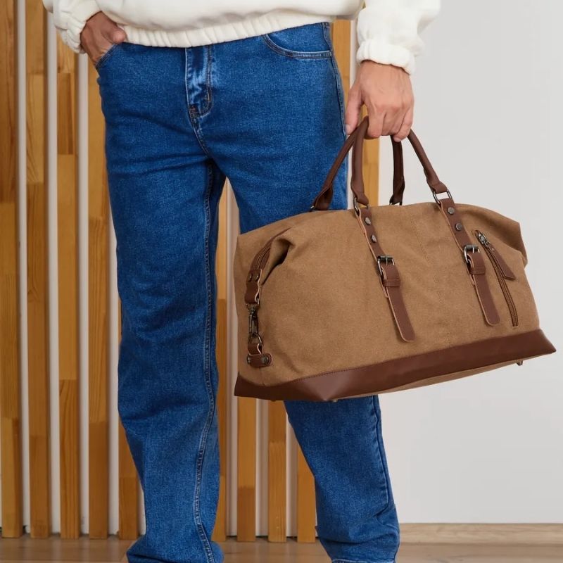 Sac de Voyage Weekend Vintage en Toile - John