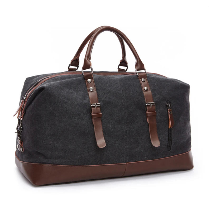 Sac de voyage en toile vintage, bandoulière - Basile