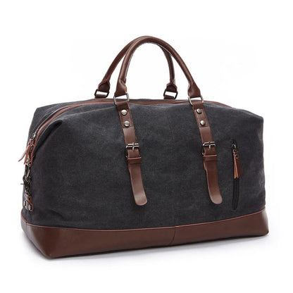 Sac de voyage en toile vintage, bandoulière - Basile
