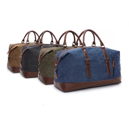 Sac de voyage en toile vintage, bandoulière - Basile