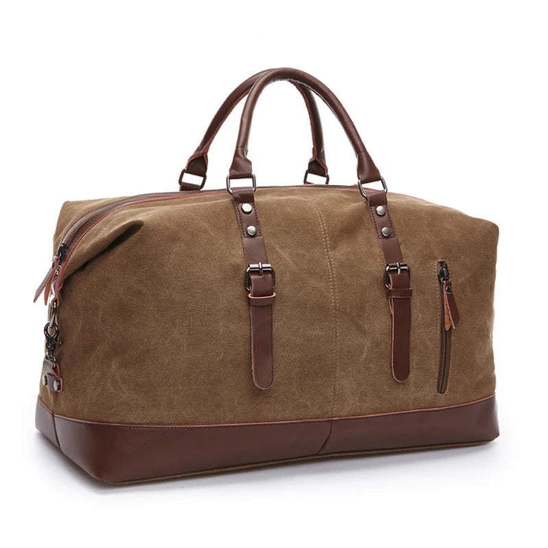 Sac de voyage en toile vintage, bandoulière - Basile