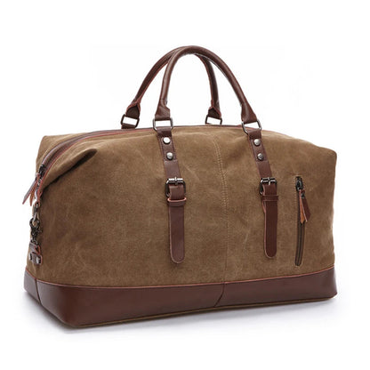 Sac de voyage en toile vintage, bandoulière - Basile