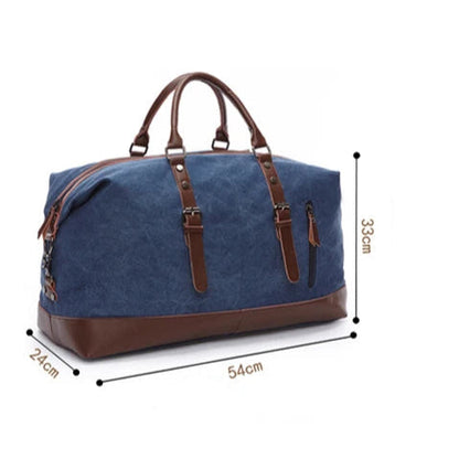 Sac de voyage en toile vintage, bandoulière - Basile