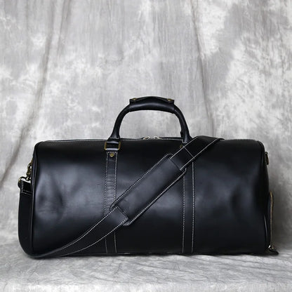 Sac de voyage en cuir véritable lisse - Damien
