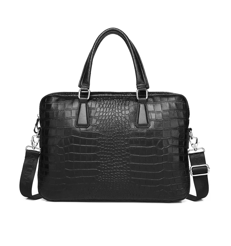 sacoche ordinateur cuir crocodile - Thibault