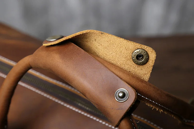 Sac de voyage en cuir véritable lisse - Damien