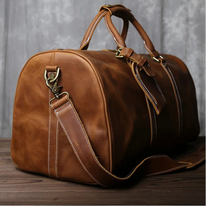 Sac de voyage en cuir véritable lisse - Damien