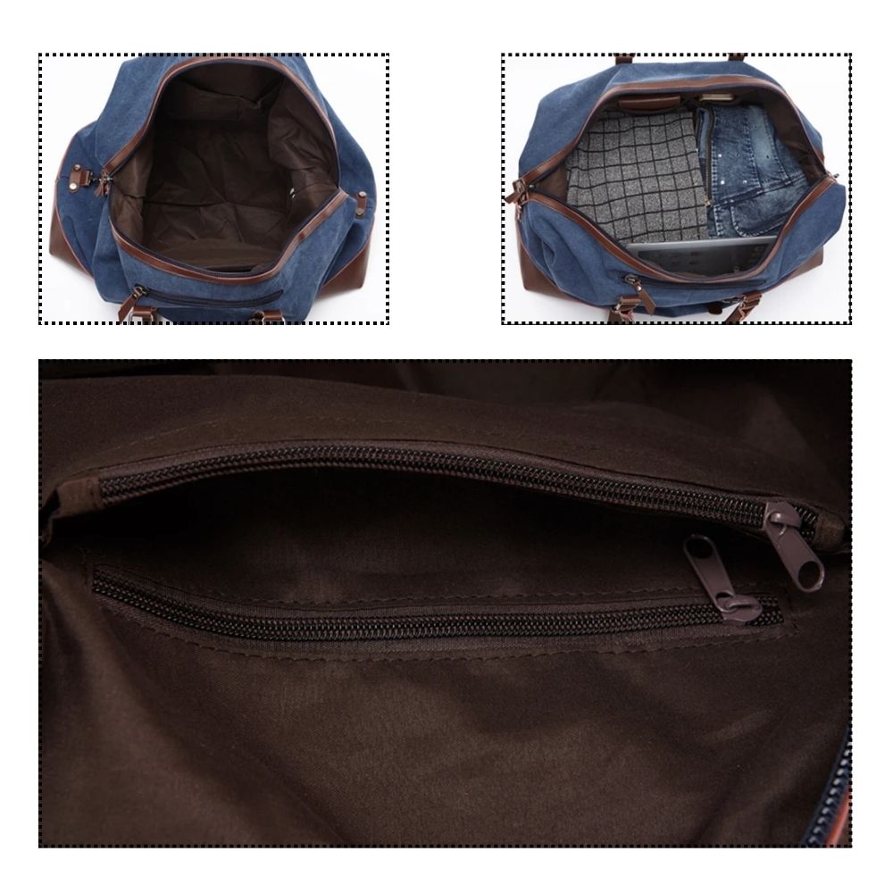 Sac de Voyage Weekend Vintage en Toile - John