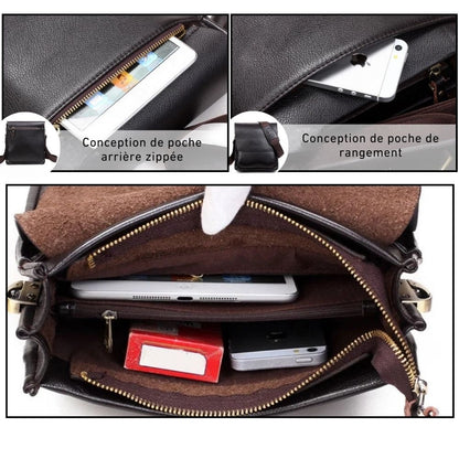 Sacoche à Rabat en Cuir PU Premium pour Homme - Alexandre