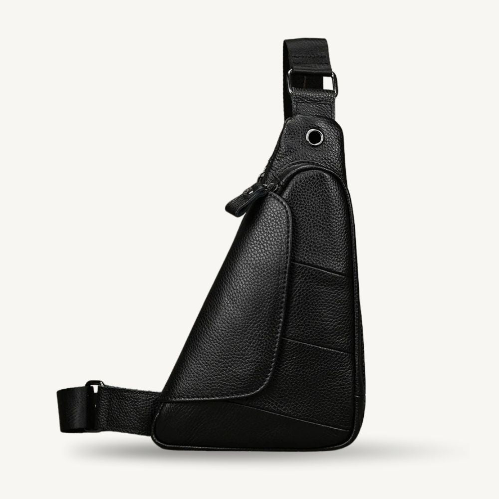 Sacoche en cuir noir - Ulysse