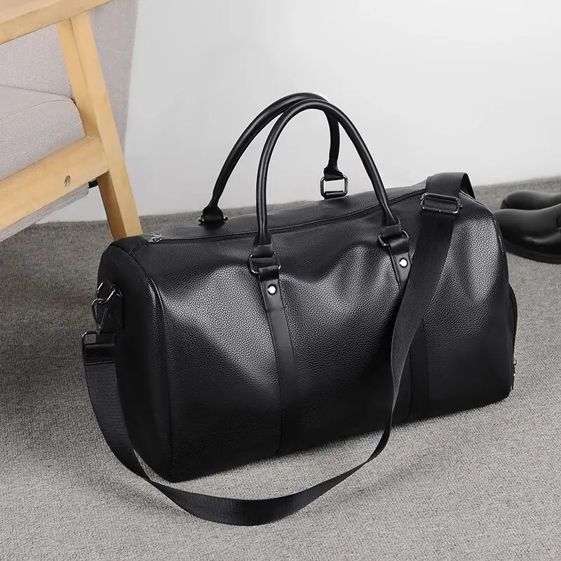 Sac de voyage style cuir en bandoulière - Brice