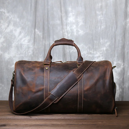 Sac de voyage en cuir véritable lisse - Damien