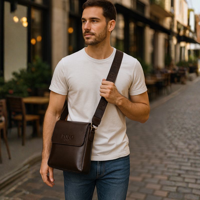 Sacoche à Rabat en Cuir PU Premium pour Homme - Alexandre