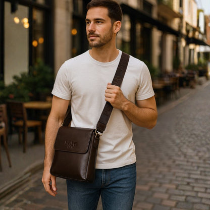 Sacoche à Rabat en Cuir PU Premium pour Homme - Alexandre