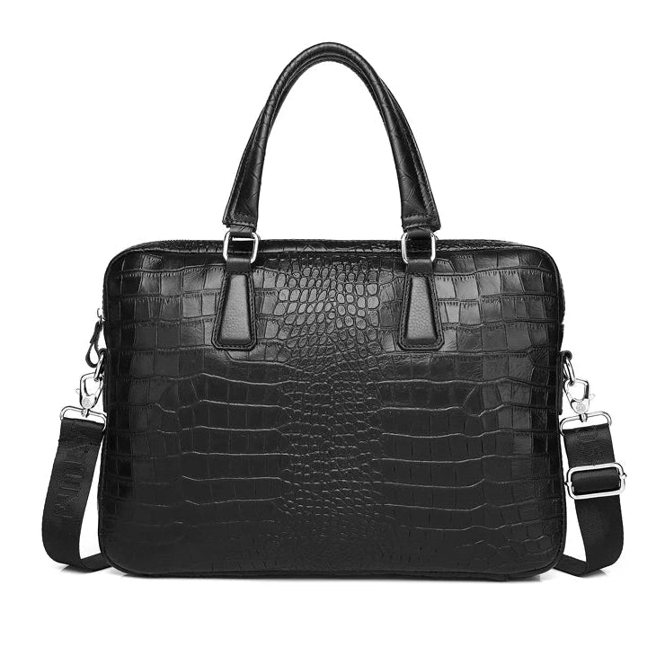 Sacoche ordinateur cuir crocodile - Thibault