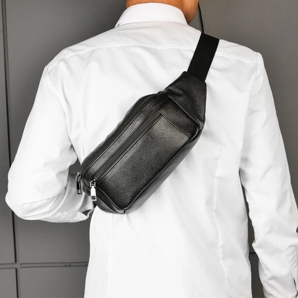 Sacoche banane en cuir - Elior